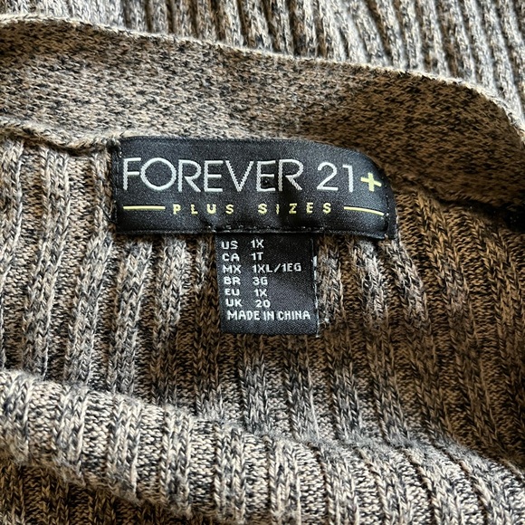 Forever 21 Plus Mocha Ribbed Cardigan Dress, 1X - Picture 7 of 7